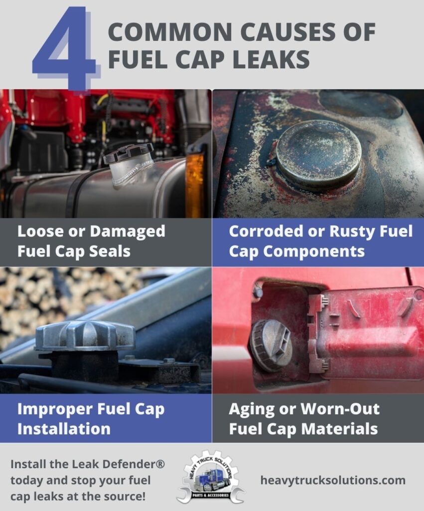 common causes of fuel cap leaks infographic